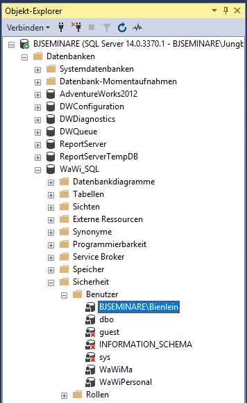 Datenbankbenutzer Bienlein